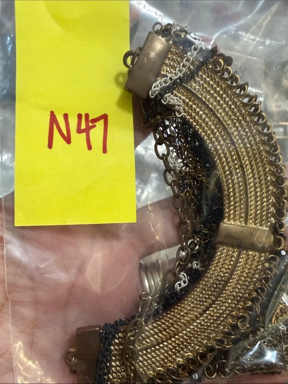 Vintage Multi Strand Egyptian Boho Revival Statement Choker Statement Necklace